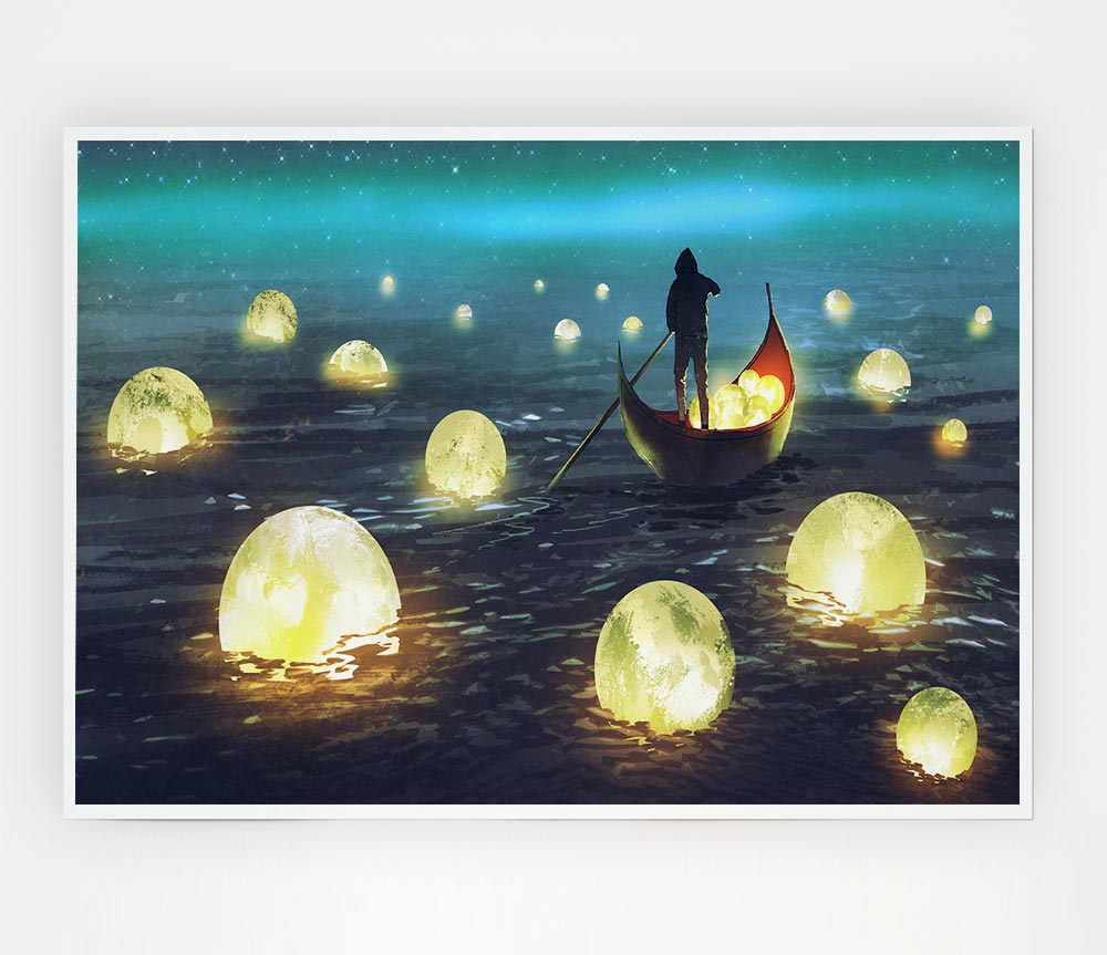 Fishing For Stars Print Poster Wall Art