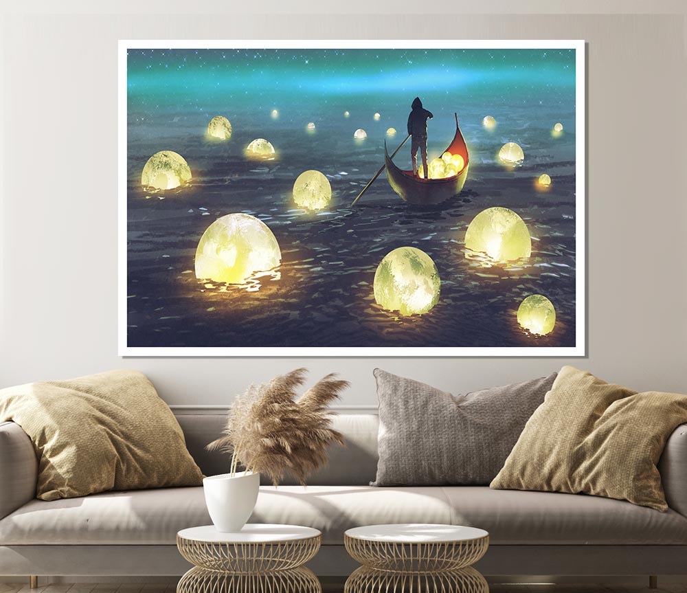 Fishing For Stars Print Poster Wall Art