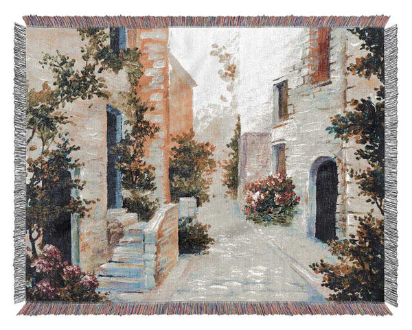 The Streets Of Paphos Woven Blanket