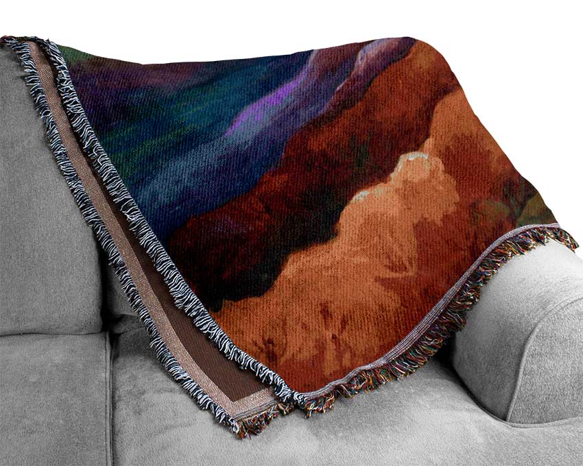 Multicoloured Mountains Woven Blanket