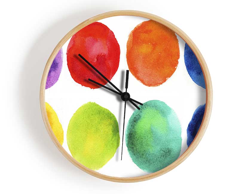 Eight Blobs Of Colour Clock - Wallart-Direct UK