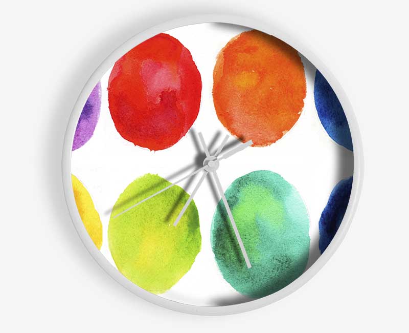 Eight Blobs Of Colour Clock - Wallart-Direct UK