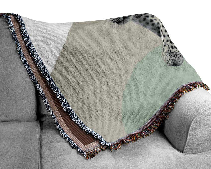 Leopard In The Mist Woven Blanket