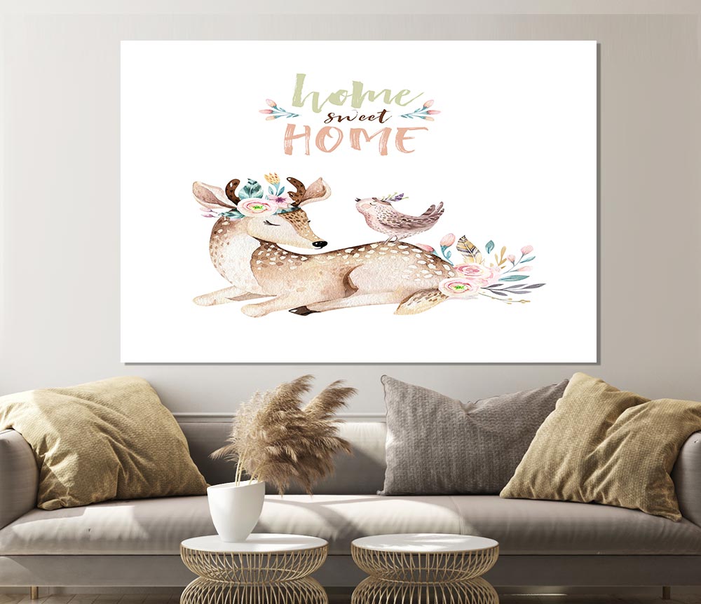 Home Sweet Home Woodland Animals Print Poster Wall Art