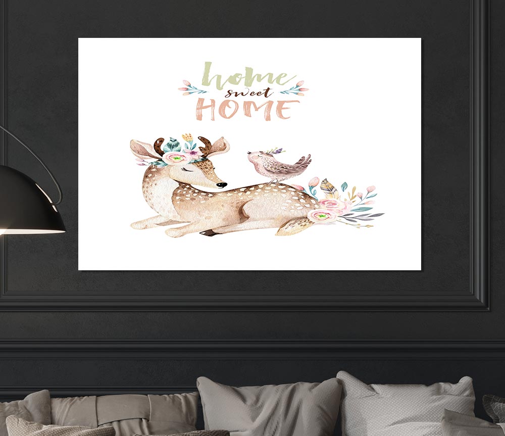 Home Sweet Home Woodland Animals Print Poster Wall Art