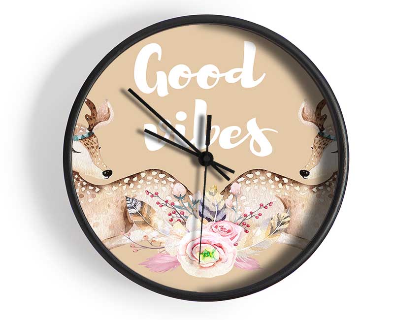 Good Vibes Woodland Animals Clock - Wallart-Direct UK