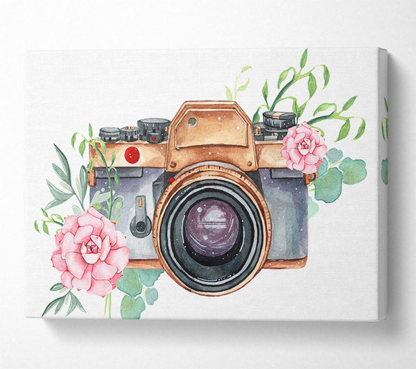 Picture of Vintage Camera Floral Canvas Print Wall Art