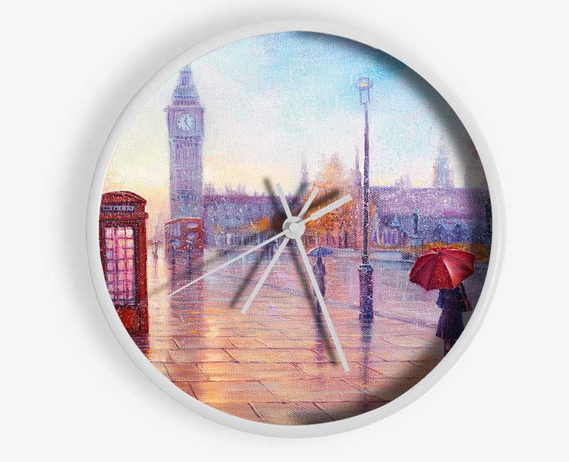 Walking In London Calm Clock - Wallart-Direct UK