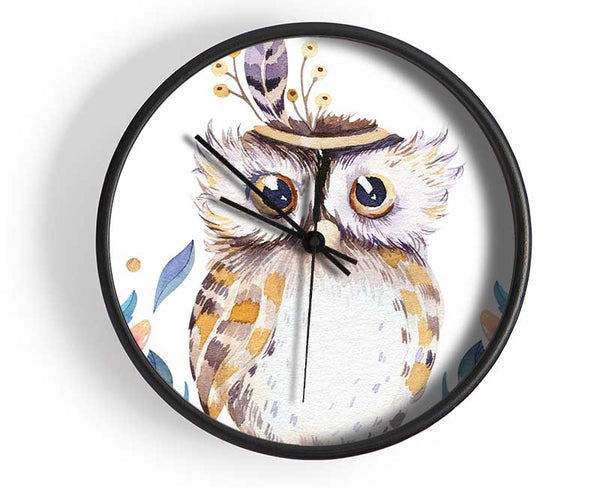 Native Indian Owl Clock - Wallart-Direct UK