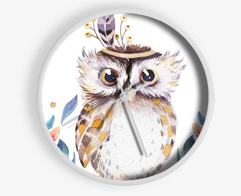 Native Indian Owl Clock - Wallart-Direct UK