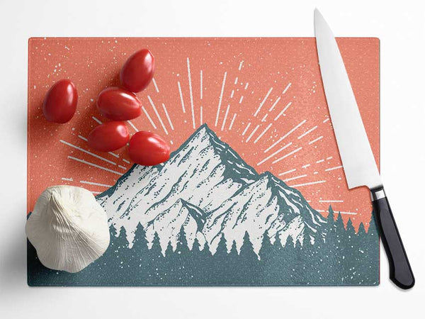 The Mountain Peak Glass Chopping Board