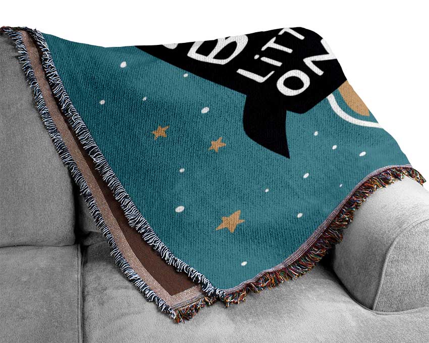 Dream Big Little One Space Ship Woven Blanket