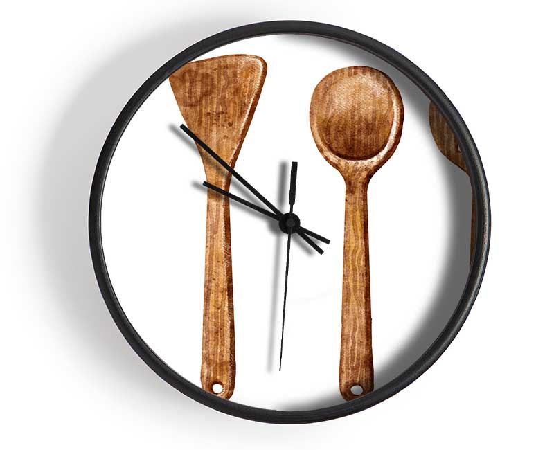 Wooden Utensils Clock - Wallart-Direct UK