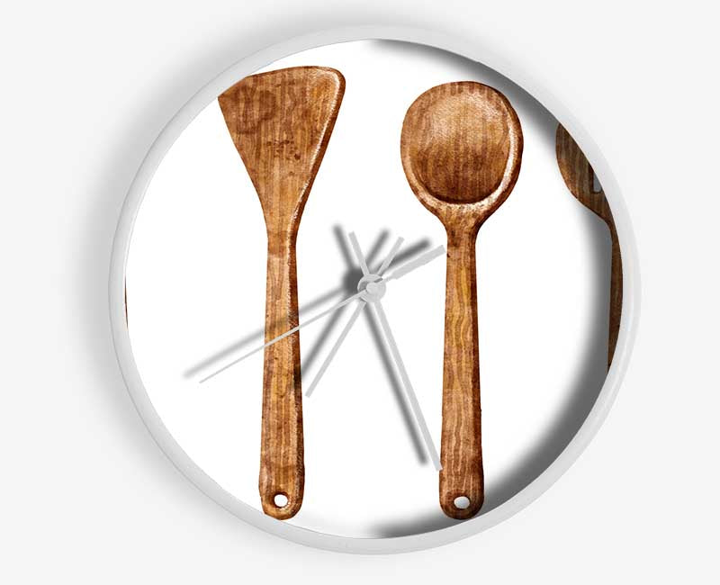 Wooden Utensils Clock - Wallart-Direct UK