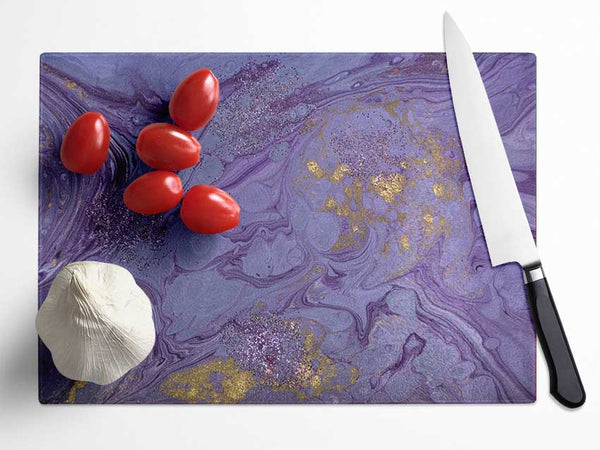 Purple Bomb Of Oil Glass Chopping Board