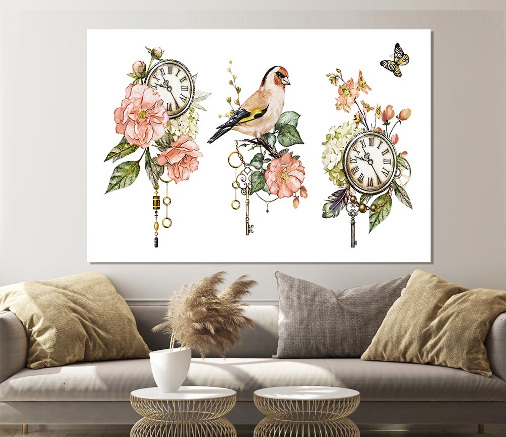 Three Floral Staments Print Poster Wall Art