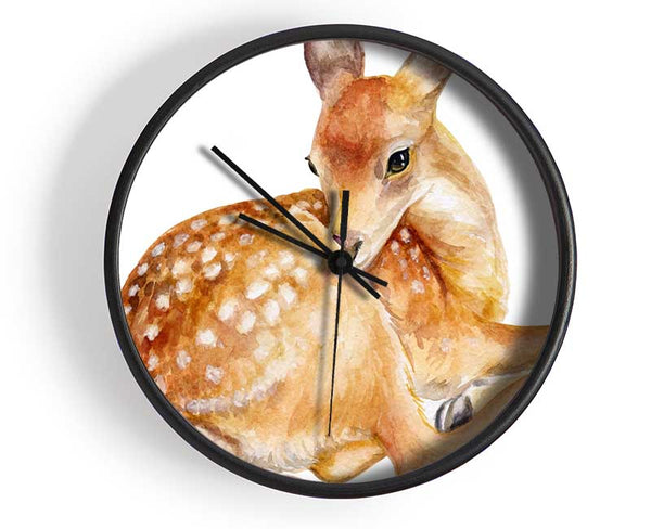 Watercolour Woodland Deer Clock - Wallart-Direct UK