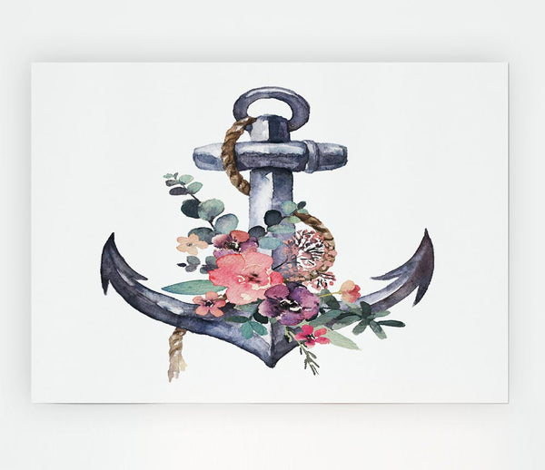 Watercolour Anchor Print Poster Wall Art