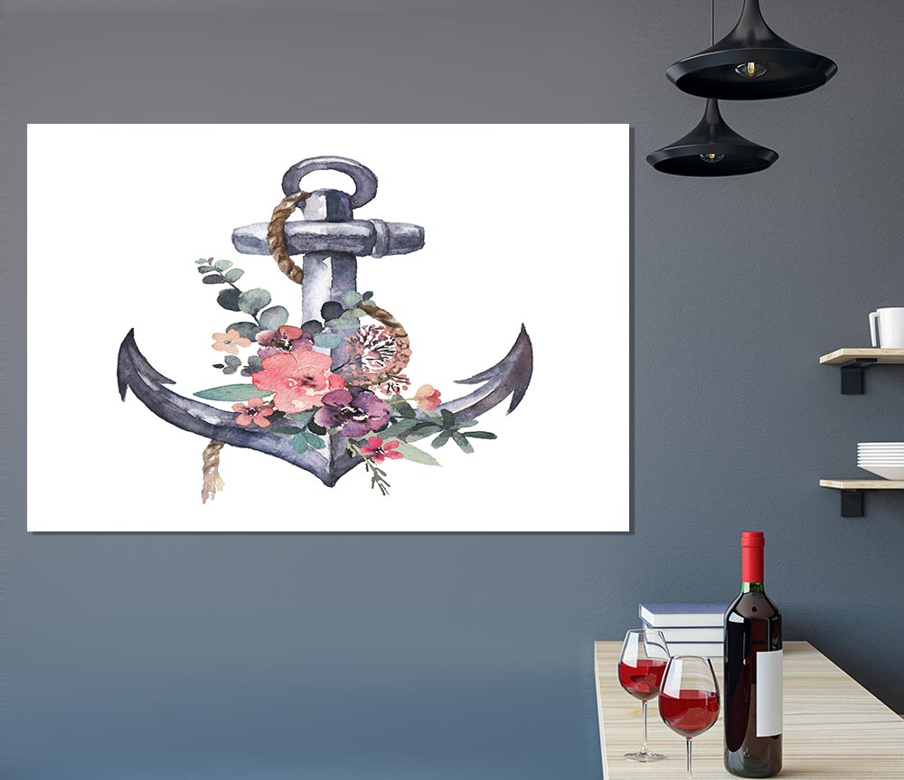 Watercolour Anchor Print Poster Wall Art