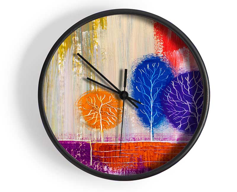 Trees In The Meadow Art Clock - Wallart-Direct UK