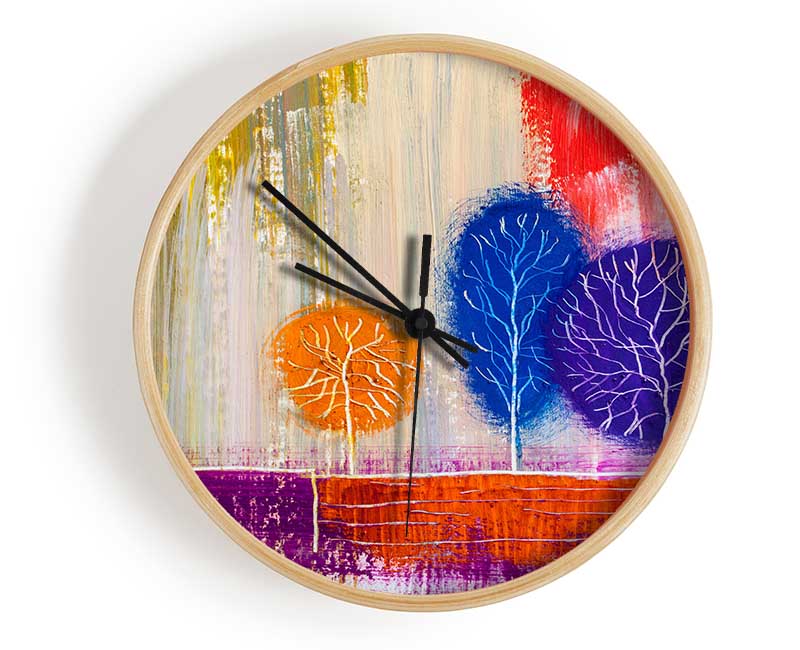 Trees In The Meadow Art Clock - Wallart-Direct UK