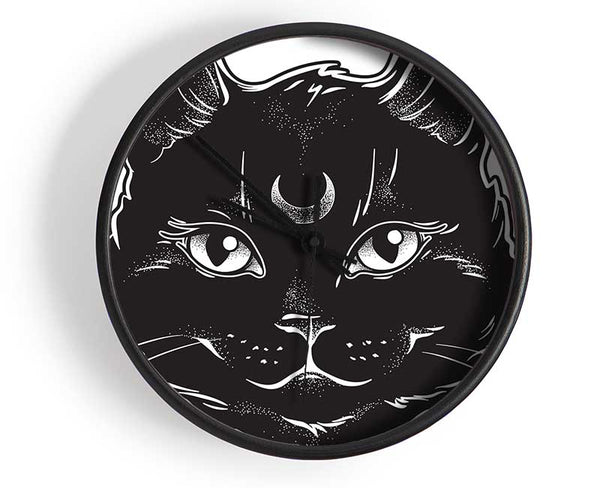 Witches Cat Clock - Wallart-Direct UK