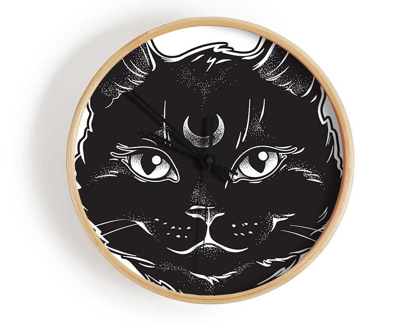 Witches Cat Clock - Wallart-Direct UK