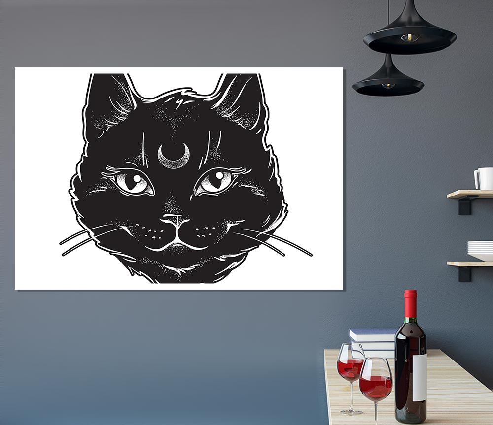 Witches Cat Print Poster Wall Art