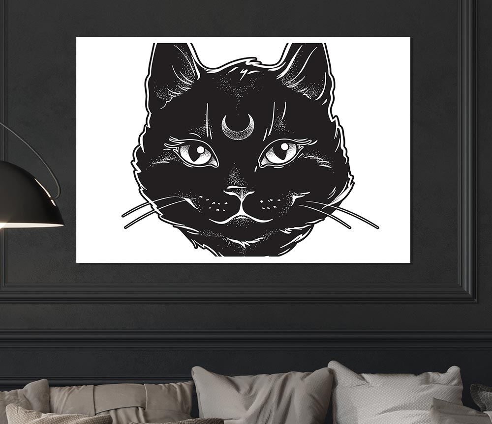 Witches Cat Print Poster Wall Art