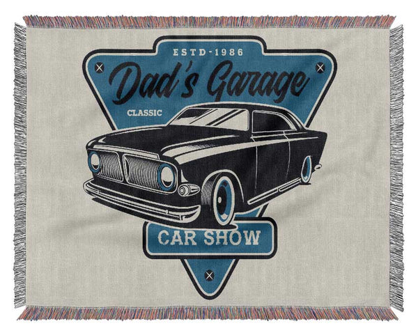 Dads Garage Woven Blanket