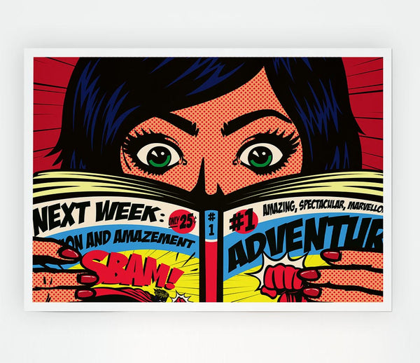 Comic Book Read Print Poster Wall Art