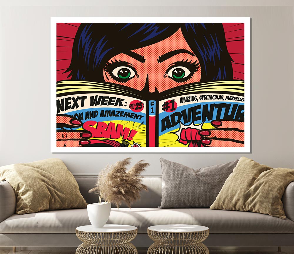 Comic Book Read Print Poster Wall Art