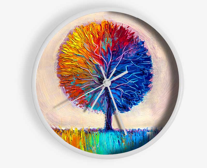 Lone Tree Rainbow Clock - Wallart-Direct UK