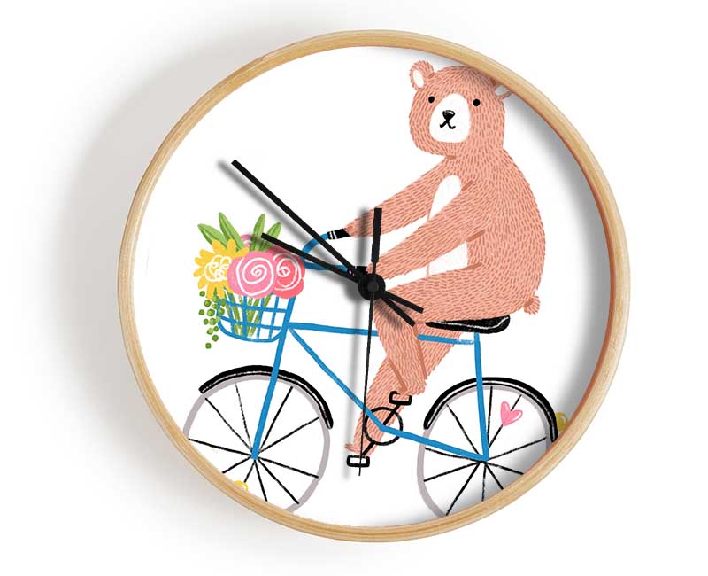 Bear Riding A Bike Clock - Wallart-Direct UK