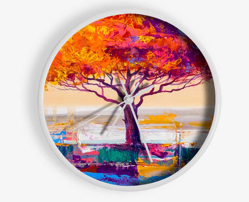 Close Up Tree Autumnal Clock - Wallart-Direct UK