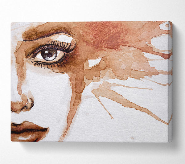 Picture of Watercolour Sepia Face Canvas Print Wall Art