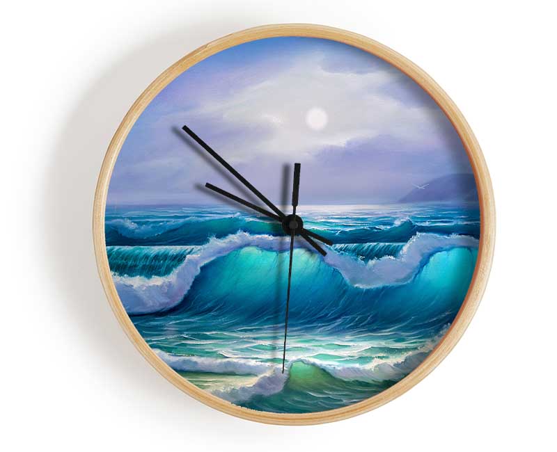 Waves Off The Coast Clock - Wallart-Direct UK