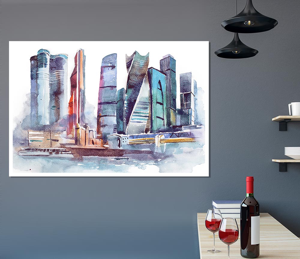 The City Harbour Print Poster Wall Art