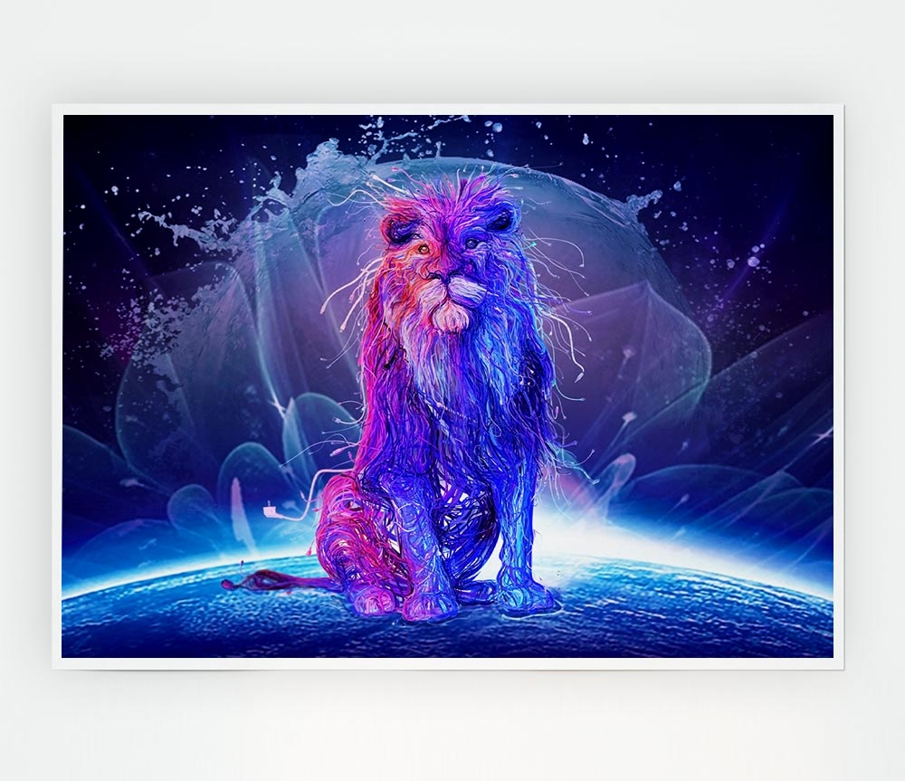 The Water Lion Print Poster Wall Art