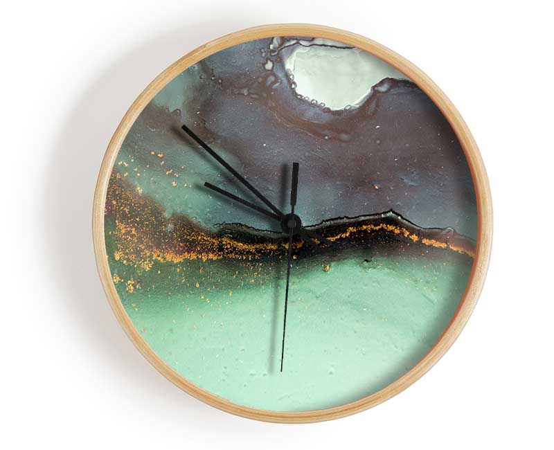 Green Marble Stone Clock - Wallart-Direct UK