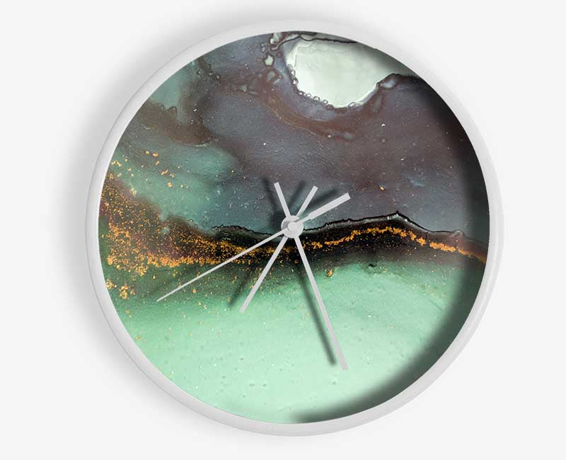 Green Marble Stone Clock - Wallart-Direct UK