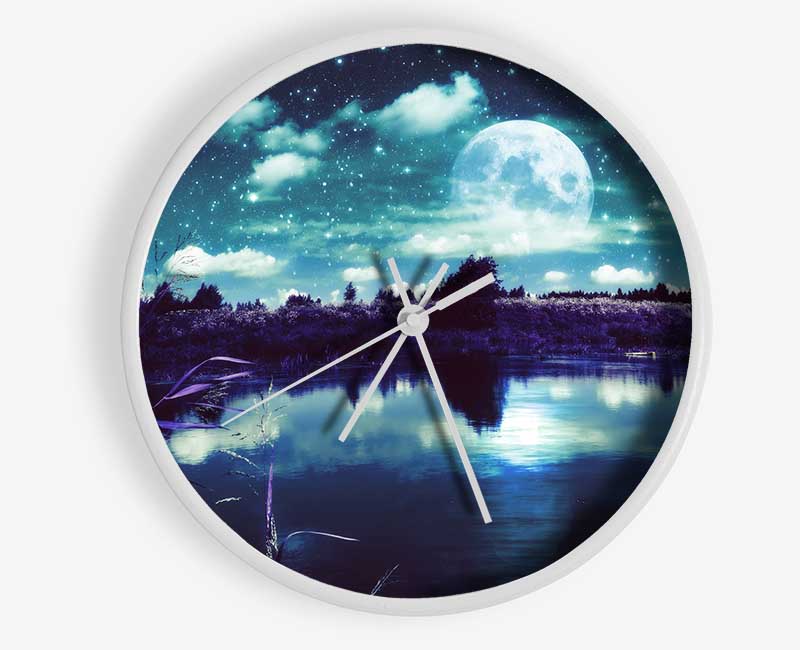 Lake Under The Night Sky Clock - Wallart-Direct UK