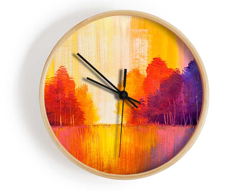 Streams Of Colour Forest Clock - Wallart-Direct UK