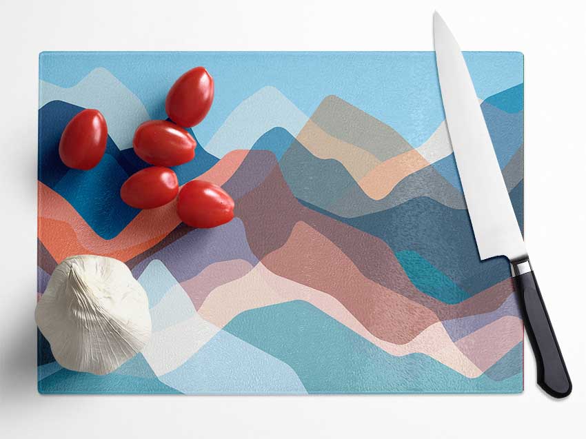 Modern Mountain Range Glass Chopping Board