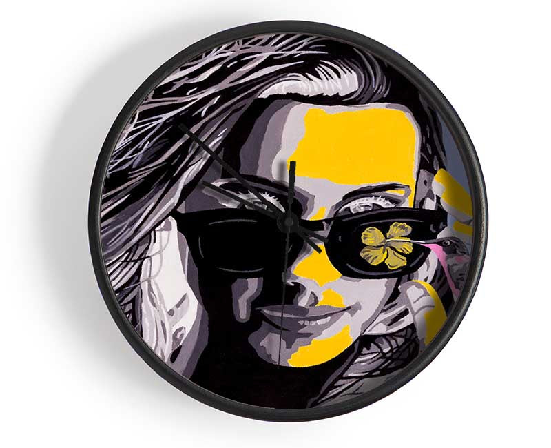 Woman Sunglasses Popart Clock - Wallart-Direct UK