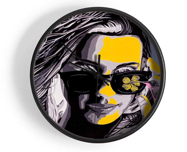 Woman Sunglasses Popart Clock - Wallart-Direct UK