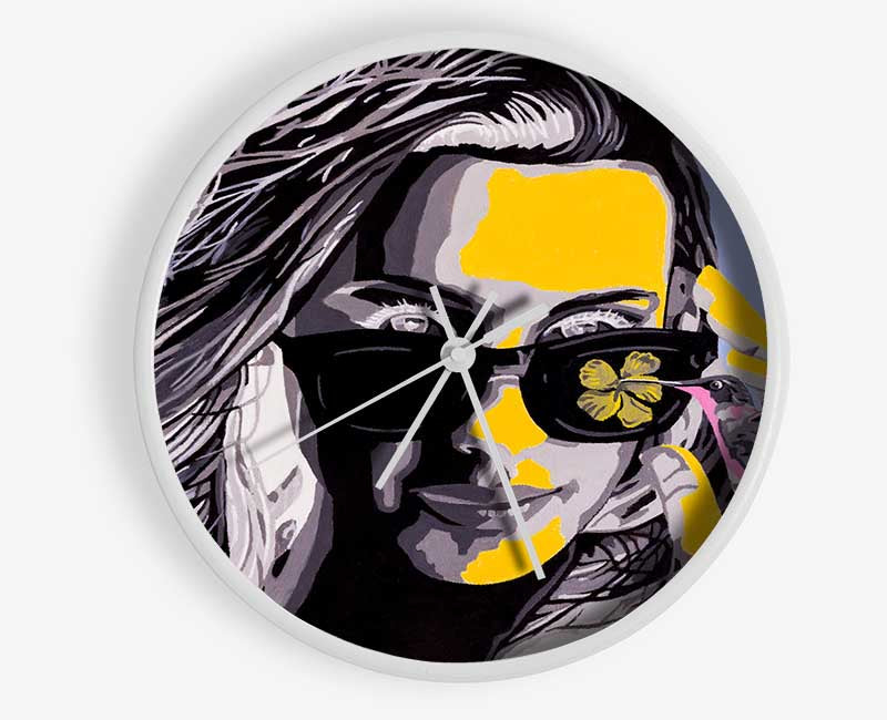 Woman Sunglasses Popart Clock - Wallart-Direct UK