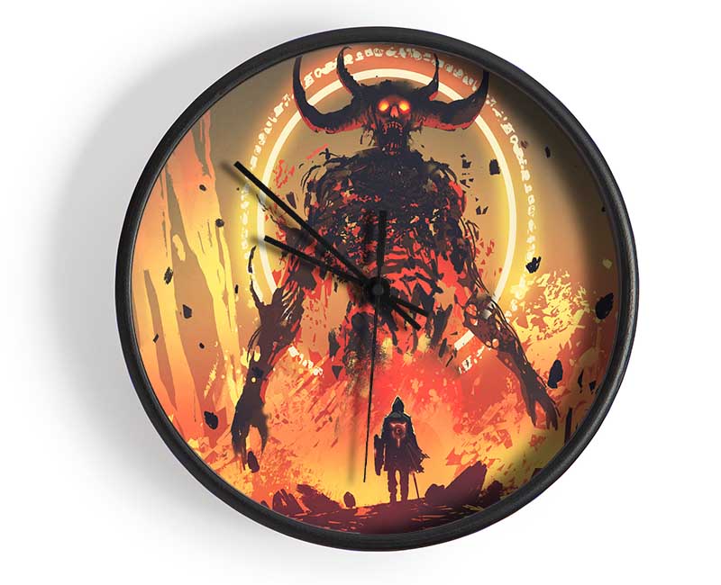 Demons Rise Above Warrior Clock - Wallart-Direct UK