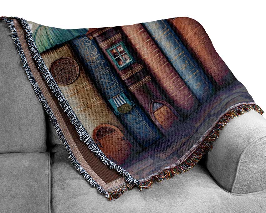 Book Village Woven Blanket