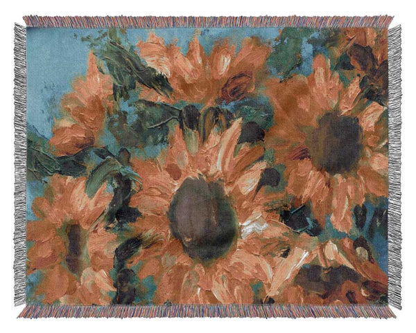 Sunflower Still Life Woven Blanket